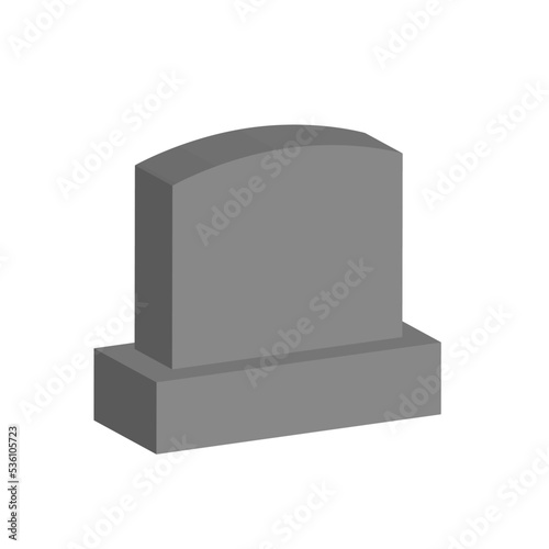 Minimalist 3d grave cemetery halloween vector