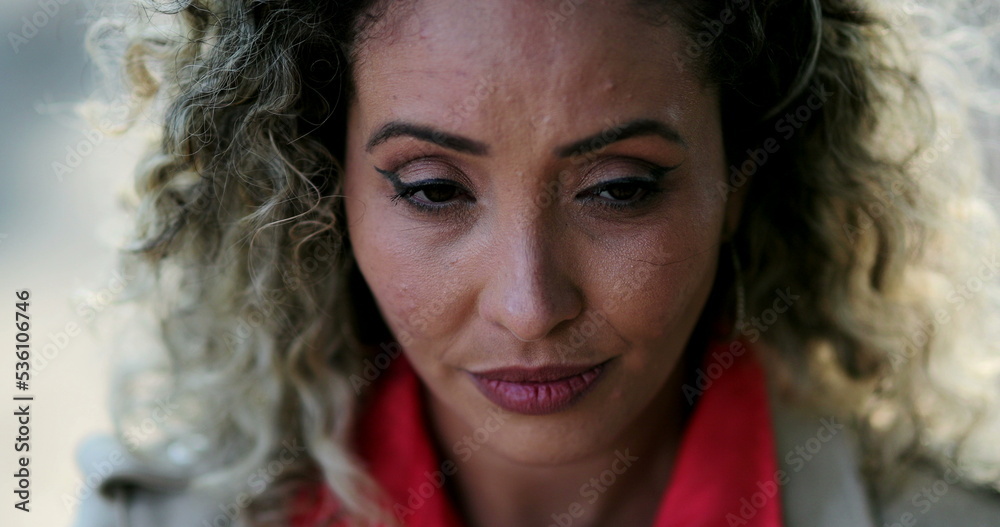 Anxious woman in terror and stress, emotional afraid person Anxious woman in terror and stress, emotional afraid person