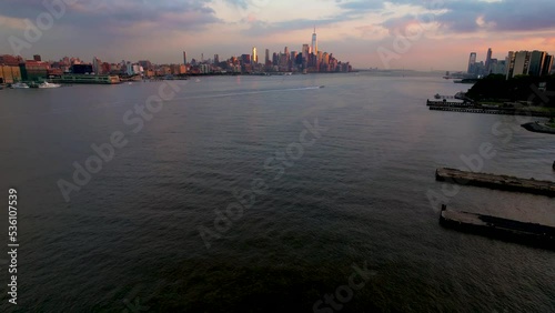 4K Drone Reveal of New York City Financial District