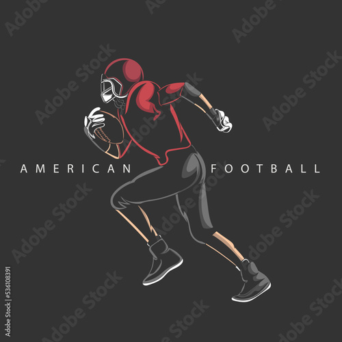 American football player. vector illustration