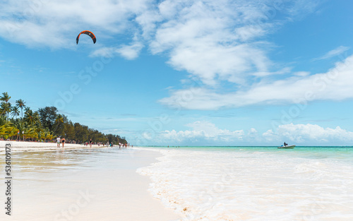 Paje Beach epic flatwater spot for kitesurfing on Zanzibar (ID: 536109173)