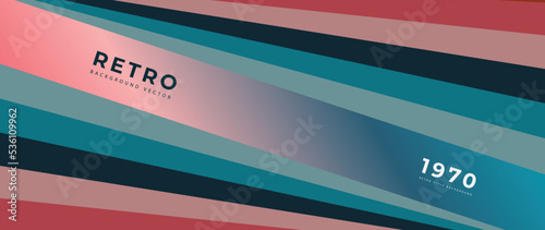 Abstract colorful stripes background vector. 70s retro vintage style creative cover with groovy palette, stripes, geometric shapes. Trippy illustration design for decorative, wall art, poster, banner.