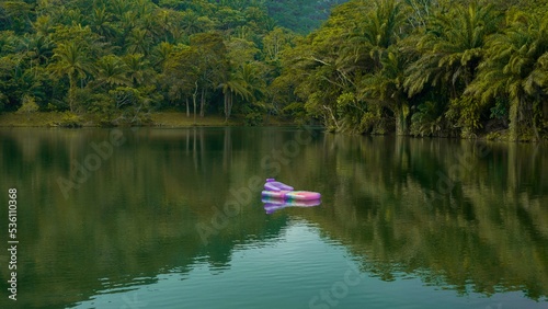 A boat floating on the beautiful magoroto forest (ID: 536110368)