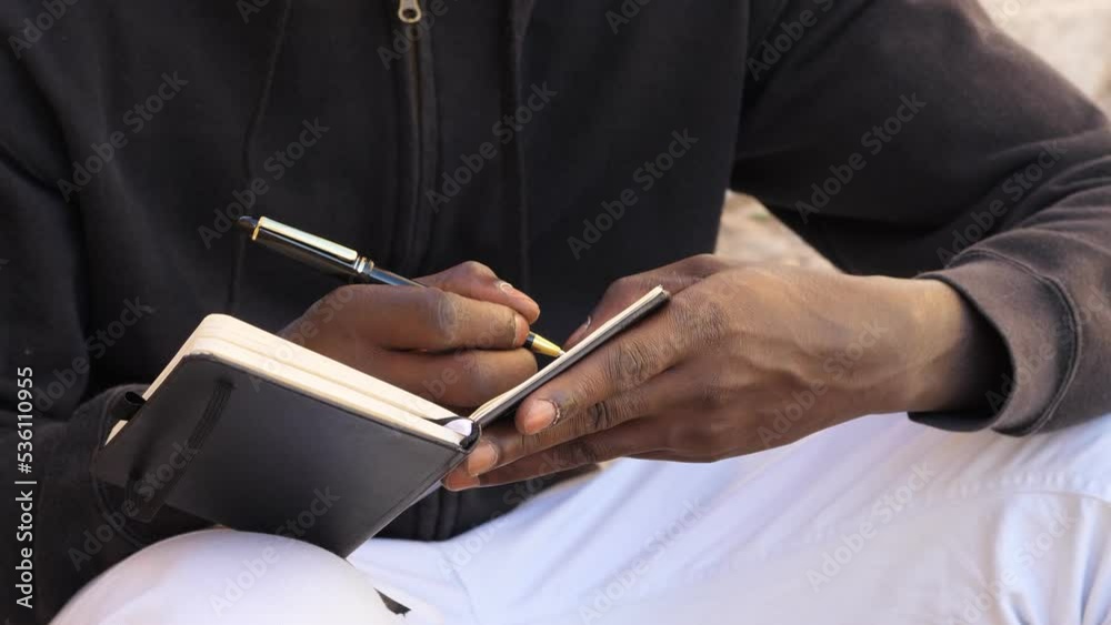 Black and writing close up