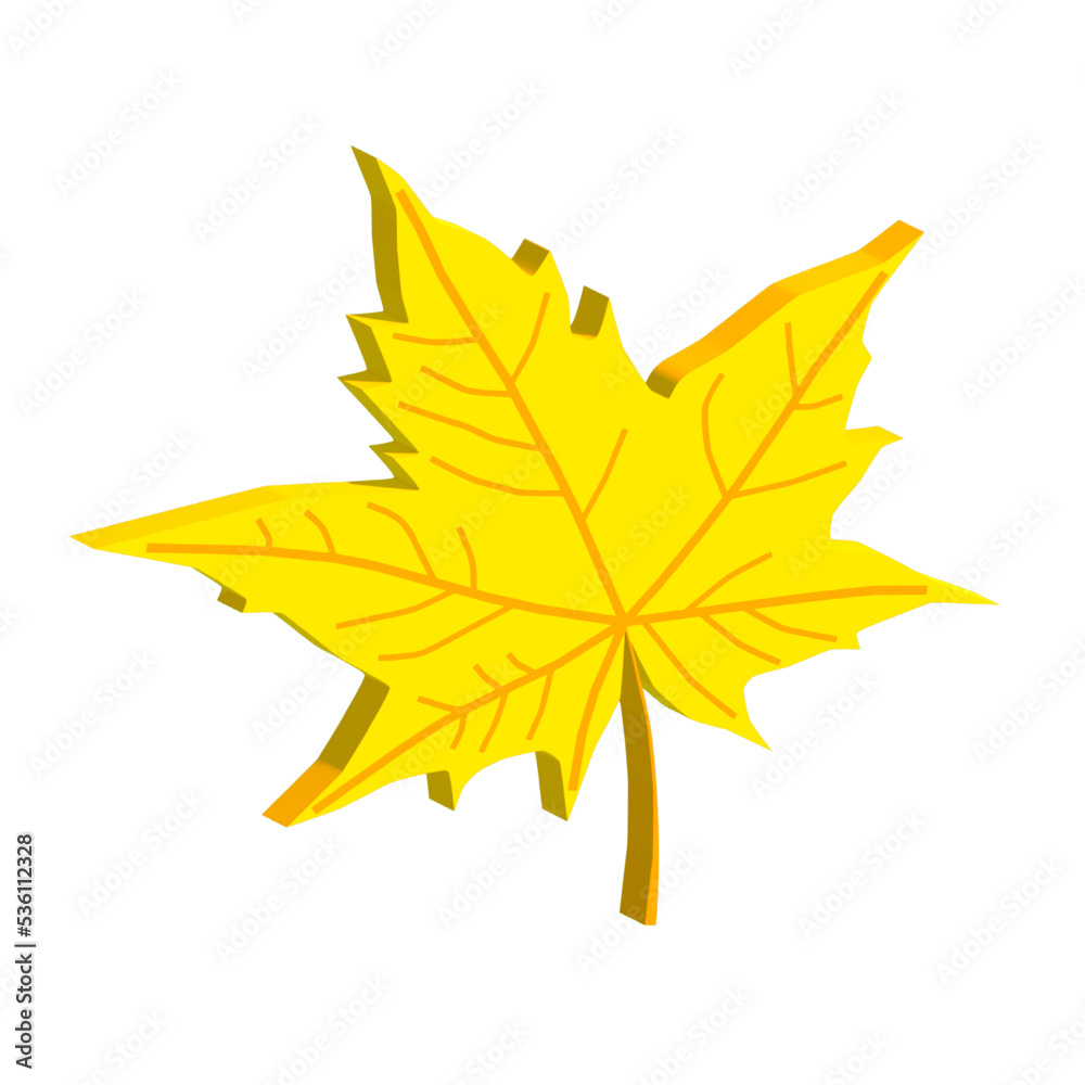 Autumn colorful fallen yellow maple leaf isolated on white background. Dry bright acer leaves. 3d illustration. Icon. Fall season. Design element for seasonal advertising. Flyer. Poster. Card. Foliage Autumn colorful fallen yellow maple leaf isolated on white background. Dry bright acer leaves. 3d illustration. Icon. Fall season. Design element for seasonal advertising. Flyer. Poster. Card. Foliage