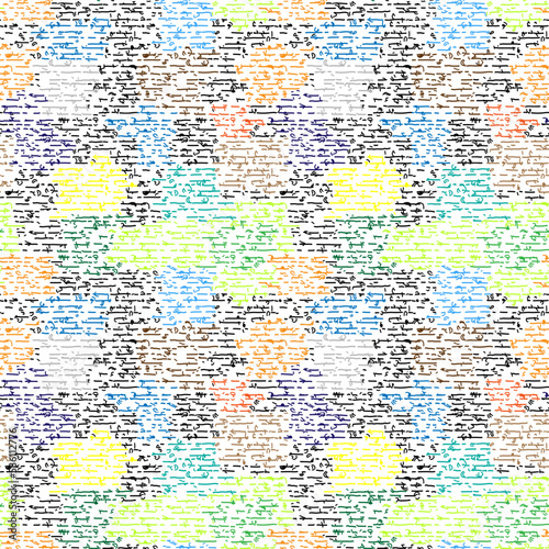 Abstract spotted pattern, simulation of handwritten lines. Vector color "noise" on a transparent background. Seamless image.