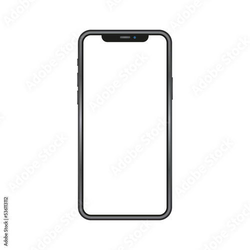 Vector of modern new black smartphones isolated on white