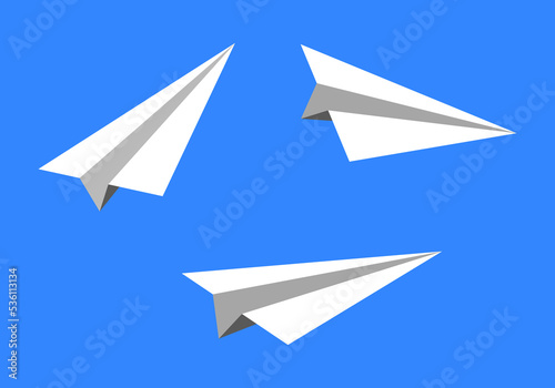 Paper plane in flat style. Origami airplane.