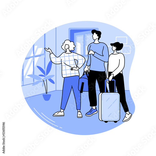 Guesthouse host isolated cartoon vector illustrations.