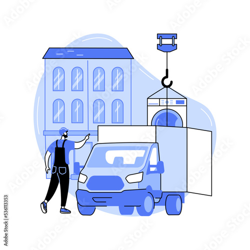 Large object moving isolated cartoon vector illustrations.