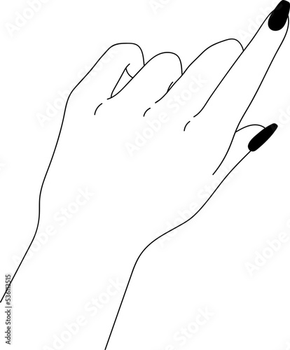 Women Hand Line Hand Drawn Finger