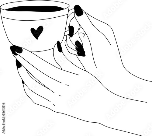 Women Hand Line Hand Drawn Finger