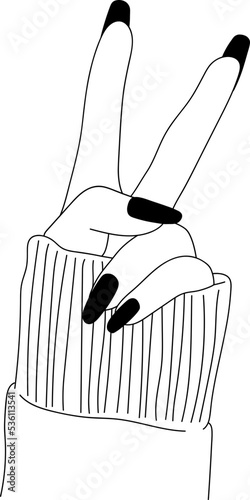 Women Hand Line Hand Drawn Finger