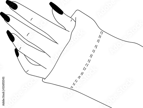 Women Hand Line Hand Drawn Finger