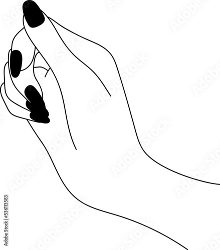 Women Hand Line Hand Drawn Finger