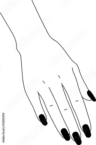 Women Hand Line Hand Drawn Finger