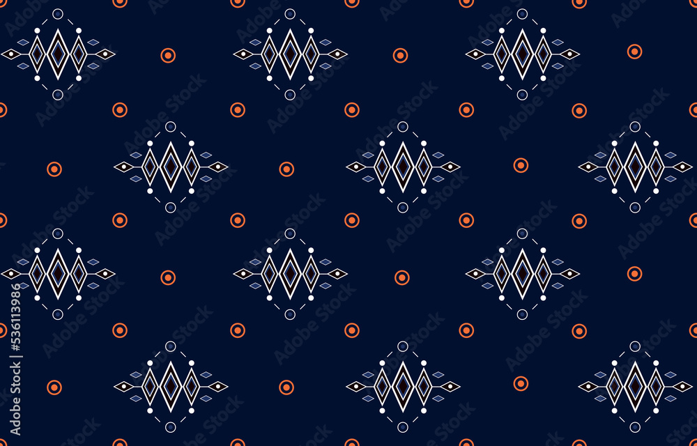 Fabric geometric ethnic oriental tribal folk seamless pattern traditional Vector illustration Design for background carpet curtain wallpaper clothing wrapping Batik embroidery textile 