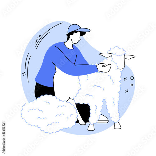 Sheep wool production isolated cartoon vector illustrations.