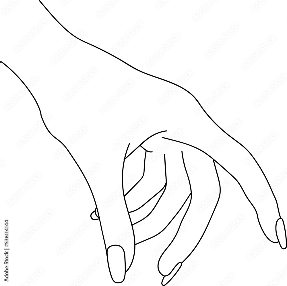 Woman Hand Nail Polished Line Woman Hand Nail Polished Line