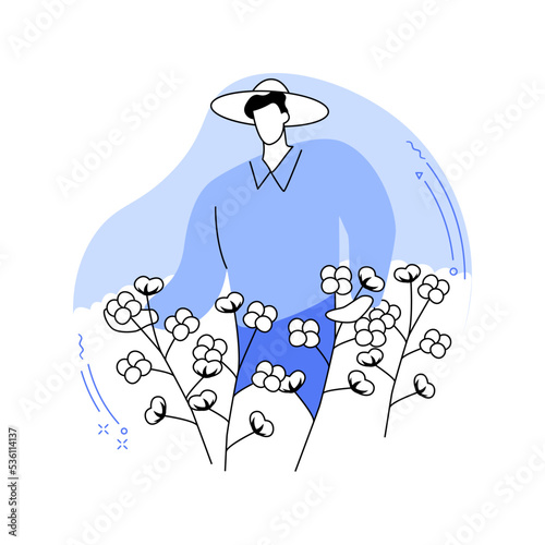 Growing cotton isolated cartoon vector illustrations.