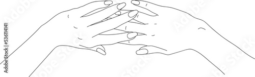 Woman Hand Nail Polished Line