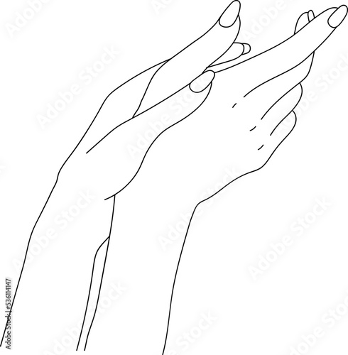 Woman Hand Nail Polished Line