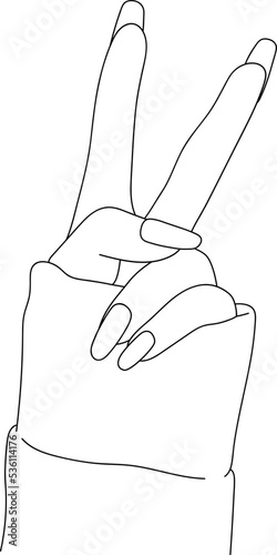Woman Hand Nail Polished Line