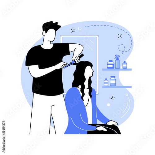 Hair styling isolated cartoon vector illustrations.