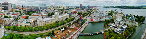 Fotografi Aerial panorama view of the old town in Montreal, Quebec, Canada