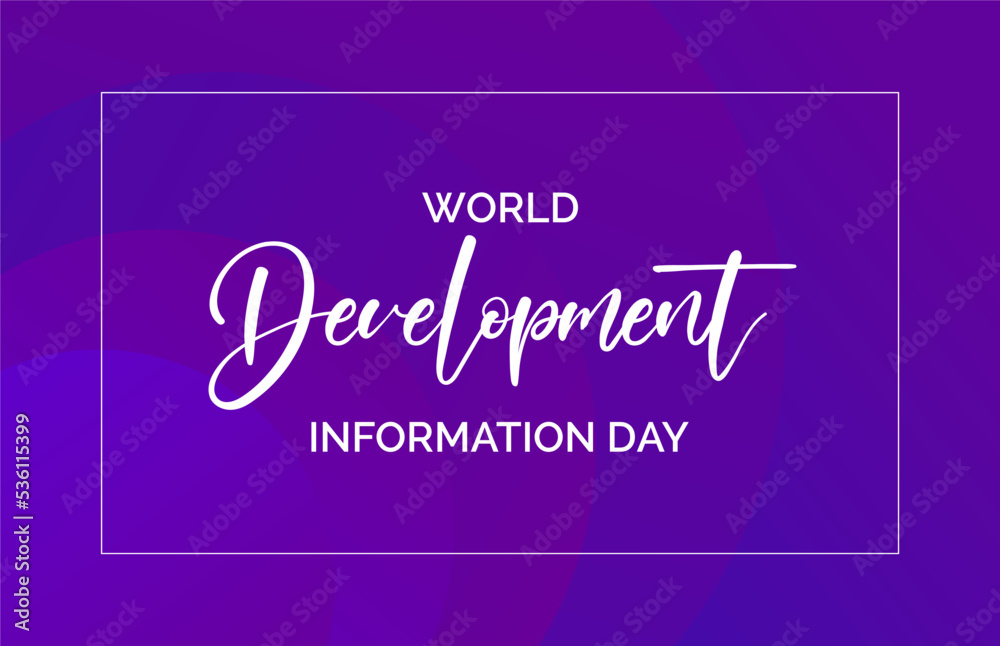 World Development Information Day. Holiday concept. Template for background, banner, card, poster, t-shirt with text inscription