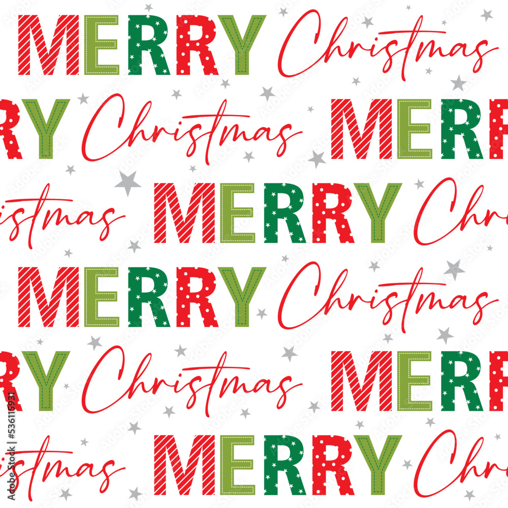 merry christmas seamless pattern design Stock Vector | Adobe Stock