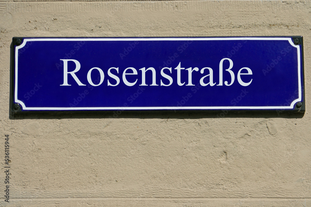 Emailleschild Rosenstraße