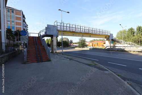 Wallpaper Mural Concrete footbridge over motorway. Stock photo. Torontodigital.ca