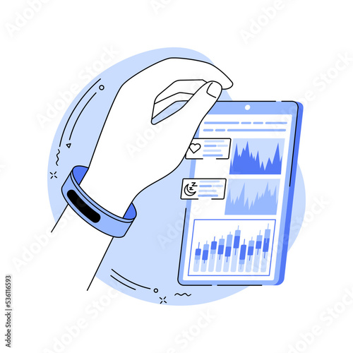 Smart jewelry bracelet isolated cartoon vector illustrations.