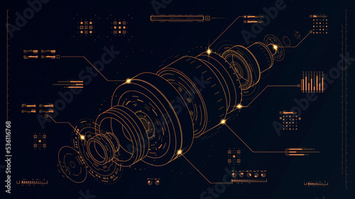 3D HUD Machine detail