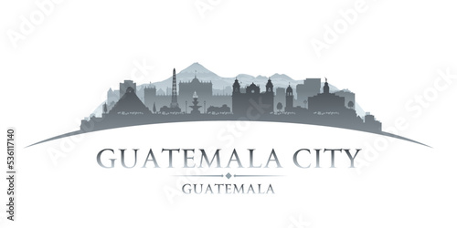 Guatemala city silhouette white background