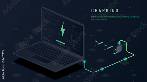 Charging laptop concept