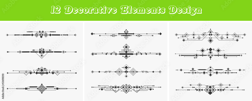 Modern frame divider decorative vintage floral ornament graphic elements design for your project.
