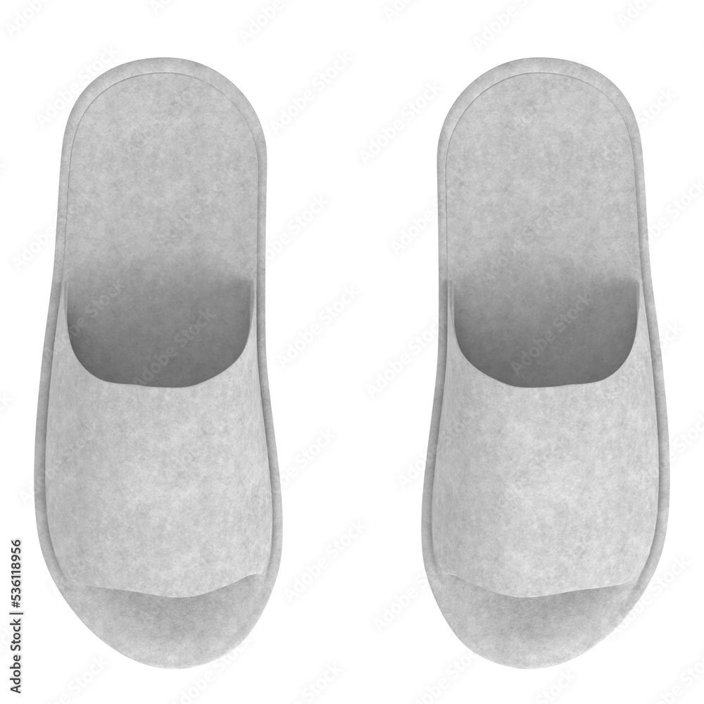 3d rendering illustration of open toe disposable slippers 3d rendering illustration of open toe disposable slippers
