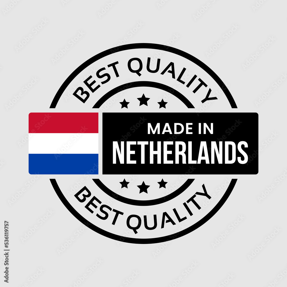 made in Netherlands badge icon stamp logo with flag. vector illustration