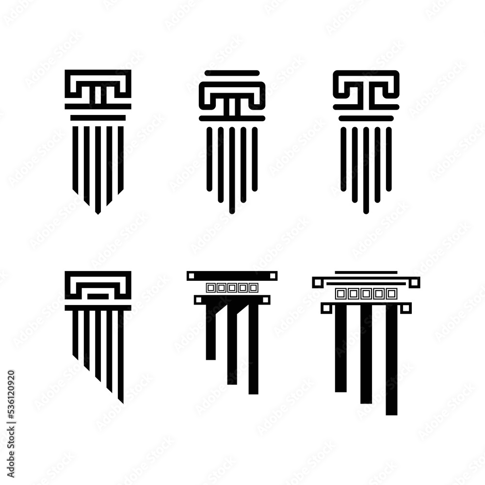 set vector pillar Law firm modern logo icon design. Vector graphic design template element. set vector pillar Law firm modern logo icon design. Vector graphic design template element.