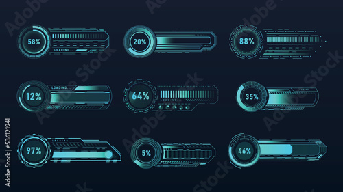 Futuristic loading bars