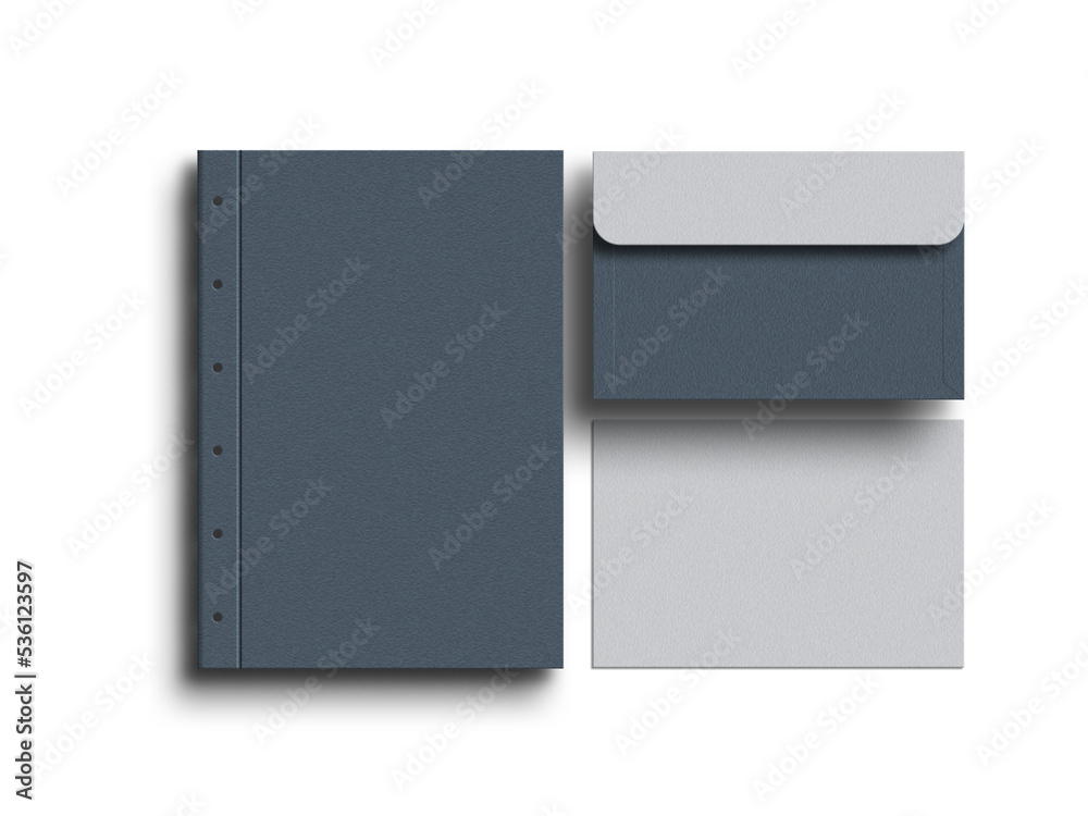 Minimal file with envelope stationery mockup Minimal file with envelope stationery mockup