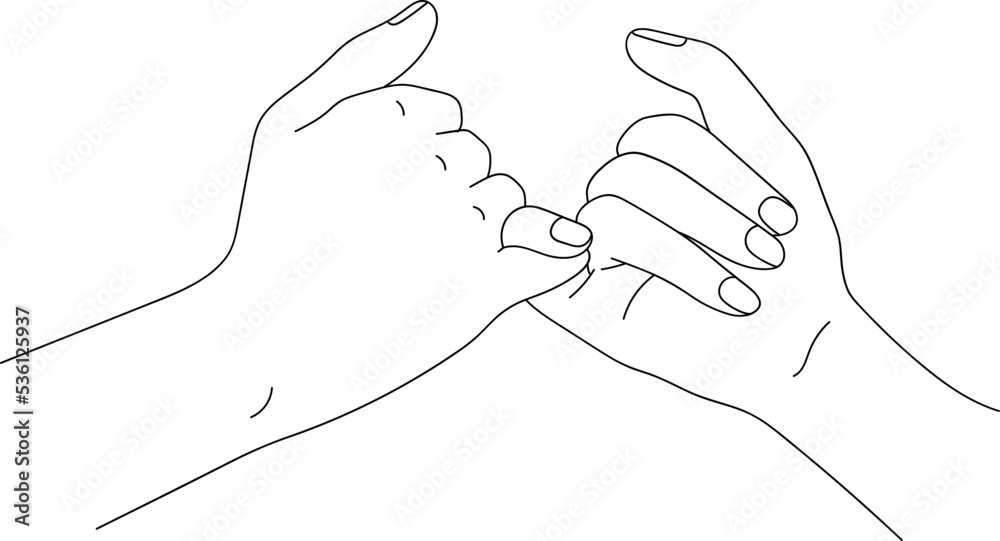 Holding Hand Line Drawing Both Holding Hand Line Drawing Both