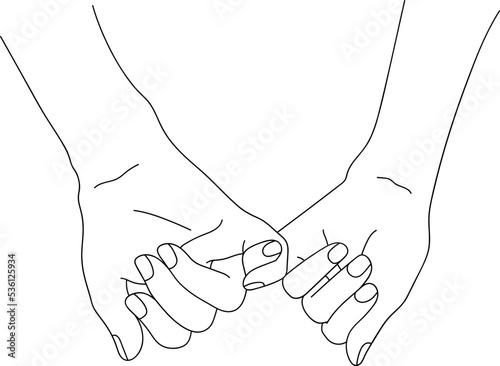 Holding Hand Line Drawing Both