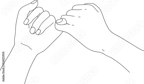 Holding Hand Line Drawing Both