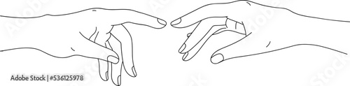 Holding Hand Line Drawing Both