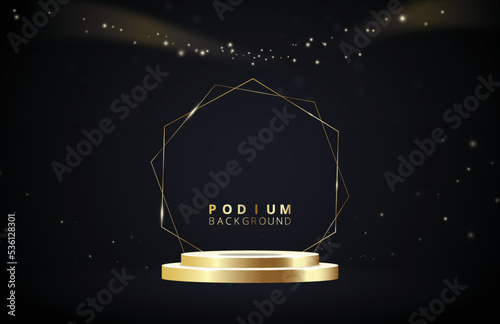 luxary scene with flare lines. with podium background.