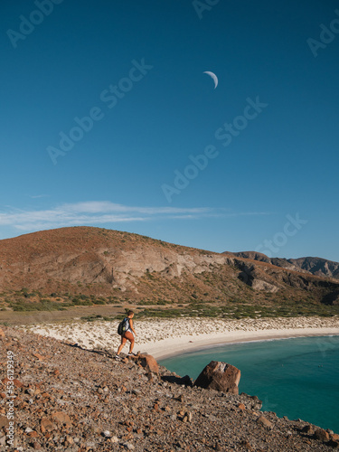 Hike in Balandra Beach, Baja California, Mexico