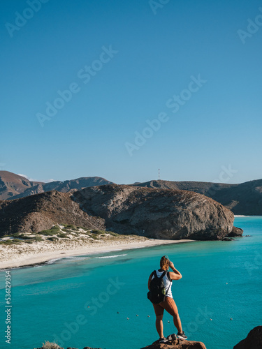 Hike in Balandra Beach, Baja California, Mexico